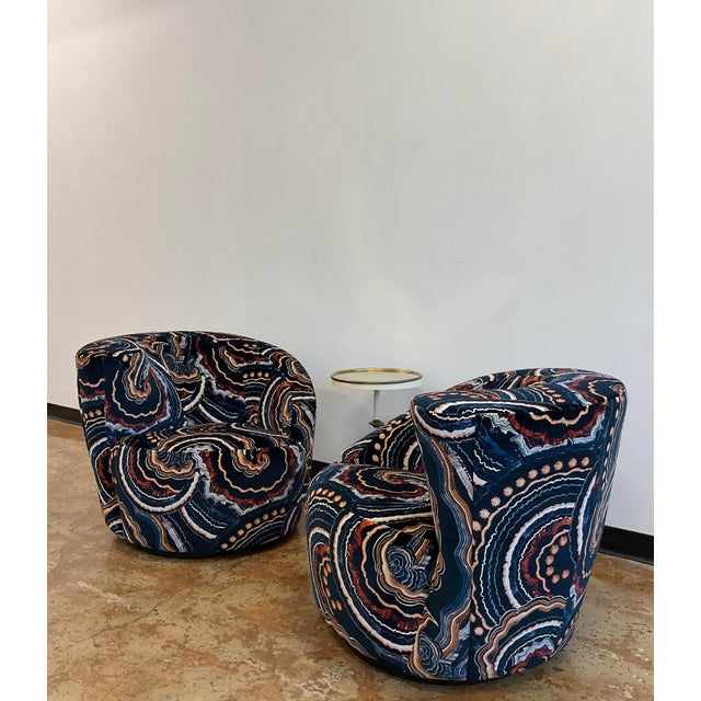 1980s Pair of Nautilus Swivel Chairs by Vladimir Kagan for Directional For Sale - Image 13 of 15