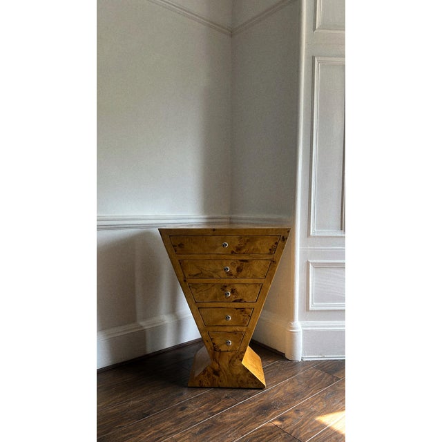 Mid-Century Modern Art Deco Burl Commode or Console For Sale - Image 3 of 8