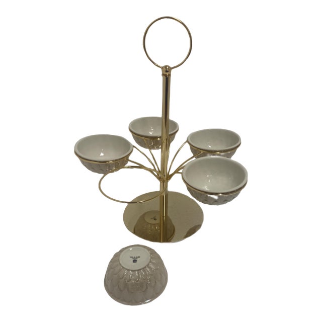 Contemporary Caramel Gold Peacock Pistachios Holder For Sale