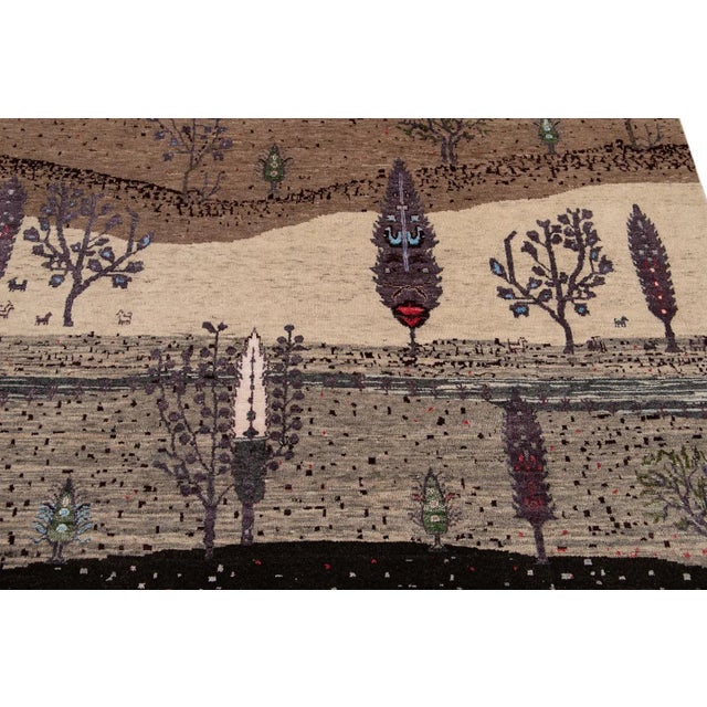 21st Century Modern Indian Gabbeh Style Rug For Sale - Image 9 of 12