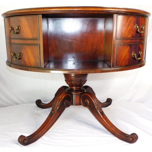 1940s 1940s Vintage Heirloom Weiman English Regency Rotating Drum Table #:614 For Sale - Image 5 of 16