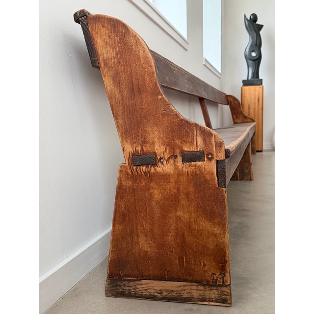 16' Sixteen Feet Long Monumental Amish School House Wood Bench For Sale - Image 9 of 18