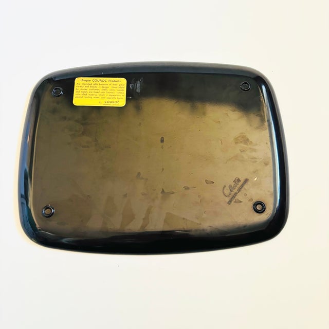 Black Vintage Couroc Tulip Tray For Sale - Image 8 of 9