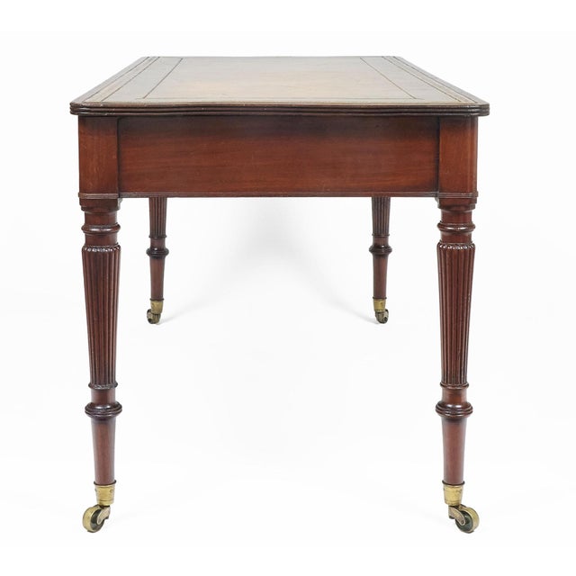 Antique Regency Mahogany Writing Table For Sale - Image 4 of 10