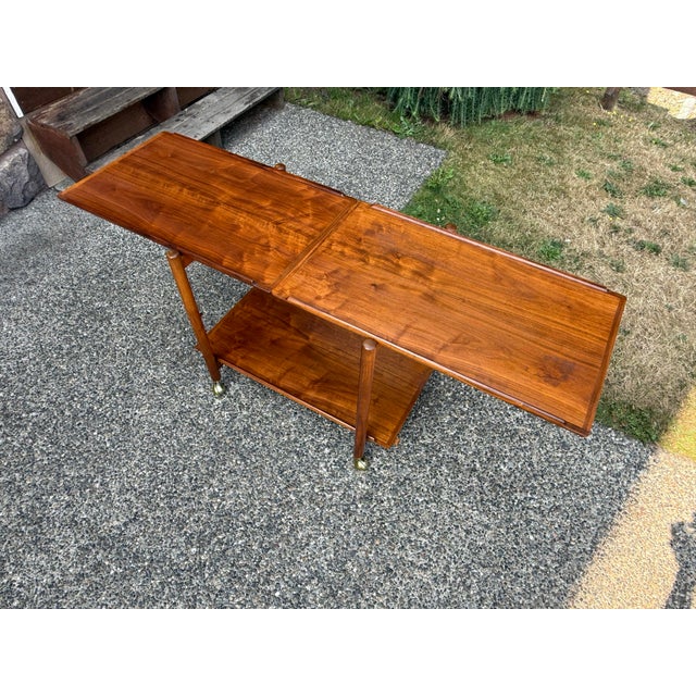 Mid-Century Modern Teak Extendable Bar Cart by Poul Hundevad For Sale - Image 9 of 10