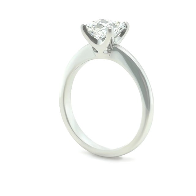 GIA 18ct White Gold Princess-Cut Diamond Engagement Ring 1.20ct For Sale - Image 6 of 8