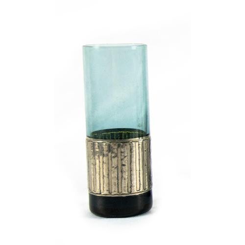 Fumè Glass Shot Glasses with Silver Plate, Italy, 1970s, Set of 5 For Sale - Image 3 of 7