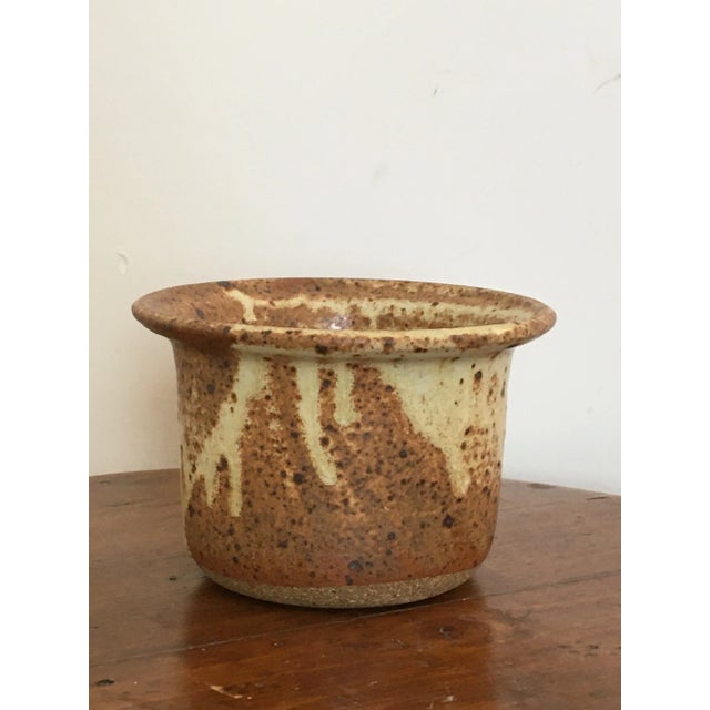 A vintage Elisa Gaul studio ceramic vessel with a beautiful mottled earthy glaze. Probably circa 1970s. Nicely balanced...