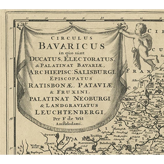 Antique Map of Southern Germany by F. de Wit, 1680 For Sale - Image 3 of 9