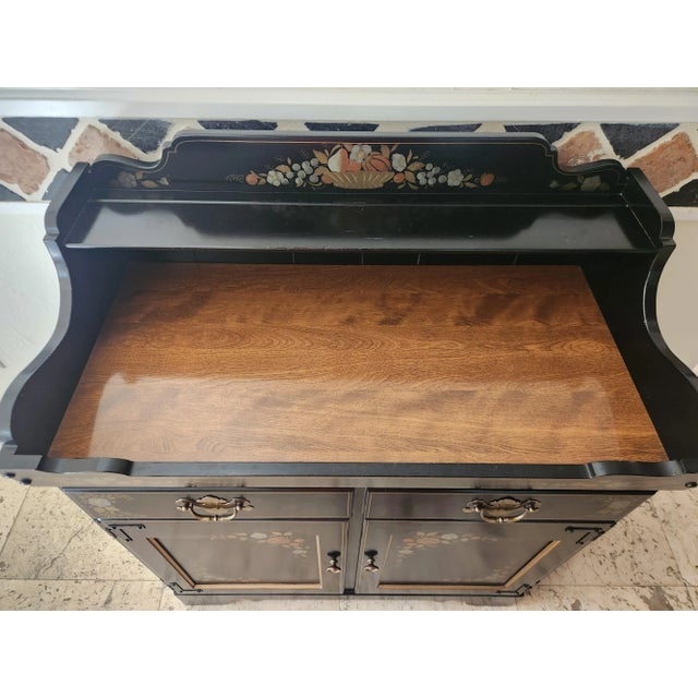 Ethan Allen Vintage Hitchcock Stenciled Dry Sink Cabinet/Cupboard For Sale - Image 11 of 12