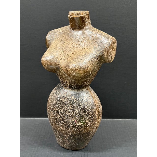 Late 20th Century Carved Wood Female Torso Sculpture For Sale - Image 10 of 10