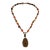 Mid 20th Century Sterling, Carnelian & Tiger Eye Beads Carved Pendant Necklace For Sale