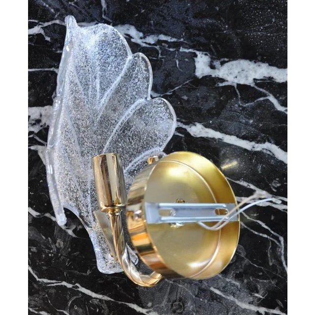 Glass Leaf Sconce in Murano Glass by Carl Fagerlund, Germany, 1970s For Sale - Image 7 of 8