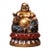 Late 19th Century Polychrome Bronze Maitreya Buddha Statue, 3.8kg For Sale