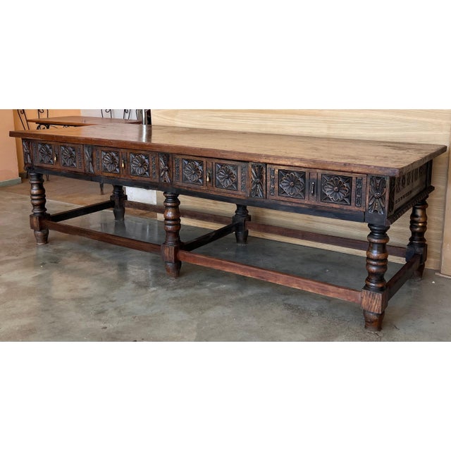 Late 18th Century Late 18th Century Spanish Refectory Table or Farm Table with Four Drawers For Sale - Image 5 of 18