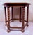 Spanish Hexagonal Wood Side Table with Turned Legs, 1930 For Sale - Image 4 of 10