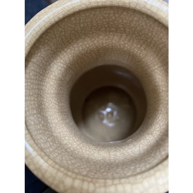 Mid-Century Modern Vinatge MCM Elephants & Palm Trees Large 10 1/2” Jug Style Vase For Sale - Image 3 of 6