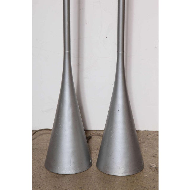 Late 20th Century 1980s Pascal Mourgue for Ligne-Roset Cast Aluminum Floor Lamps - a Pair For Sale - Image 5 of 8