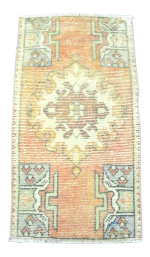 Vintage Faded Turkish Handmade Small Rug