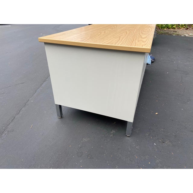 1990s Pitney Bowes Vintage Modern Steel Credenza Storage Cabinet For Sale - Image 10 of 12