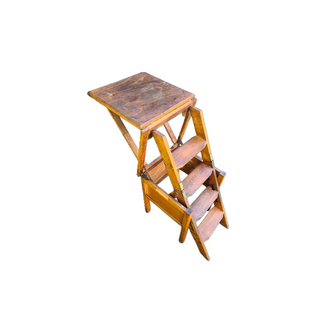 Wooden Step Stool with Ladder, 1960s For Sale - Image 11 of 11