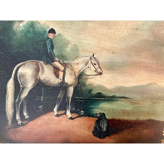 Chippendale Style Shaped Tole Tray Side Table For Sale - Image 4 of 12