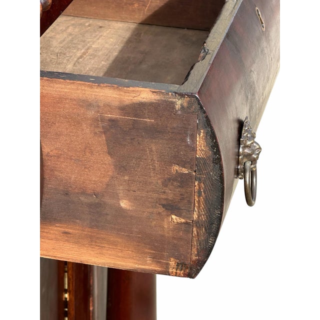 Antique Late Federal Classical Period Mahogany Bedside Cabinet on Lion Paw Feet For Sale - Image 12 of 12