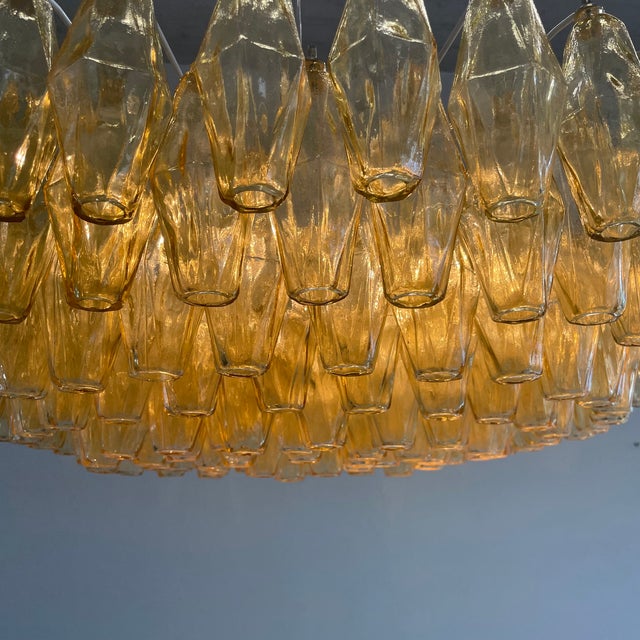 Large Round Polyhedron Glass Pendant Light by Carlo Scarpa for Vetri Murano, 1990s For Sale - Image 6 of 9