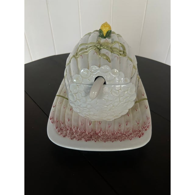 Gorgeous Vintage Italian Asparagus Tureen With Underplate and Ladle For Sale - Image 9 of 10