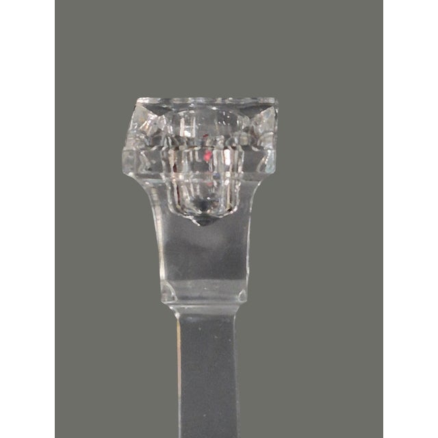 Villeroy & Boch Late 20th Century Elegant Pair Villeroy & Boch Crystal Candle Sticks 12'' High Marked For Sale - Image 4 of 8