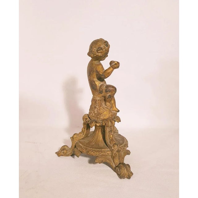 Gold Cherub Sculpture For Sale - Image 8 of 11