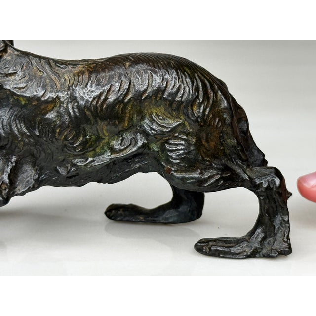Victorian Antique Miniature Austrian Bronze Dachshund Sculpture Circa 1900 For Sale - Image 3 of 18