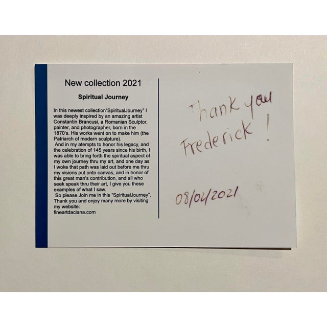 2021 Original Triptych Acrylic on Canvas Paintings by Daciana Androne Signed With Coa For Sale - Image 14 of 15