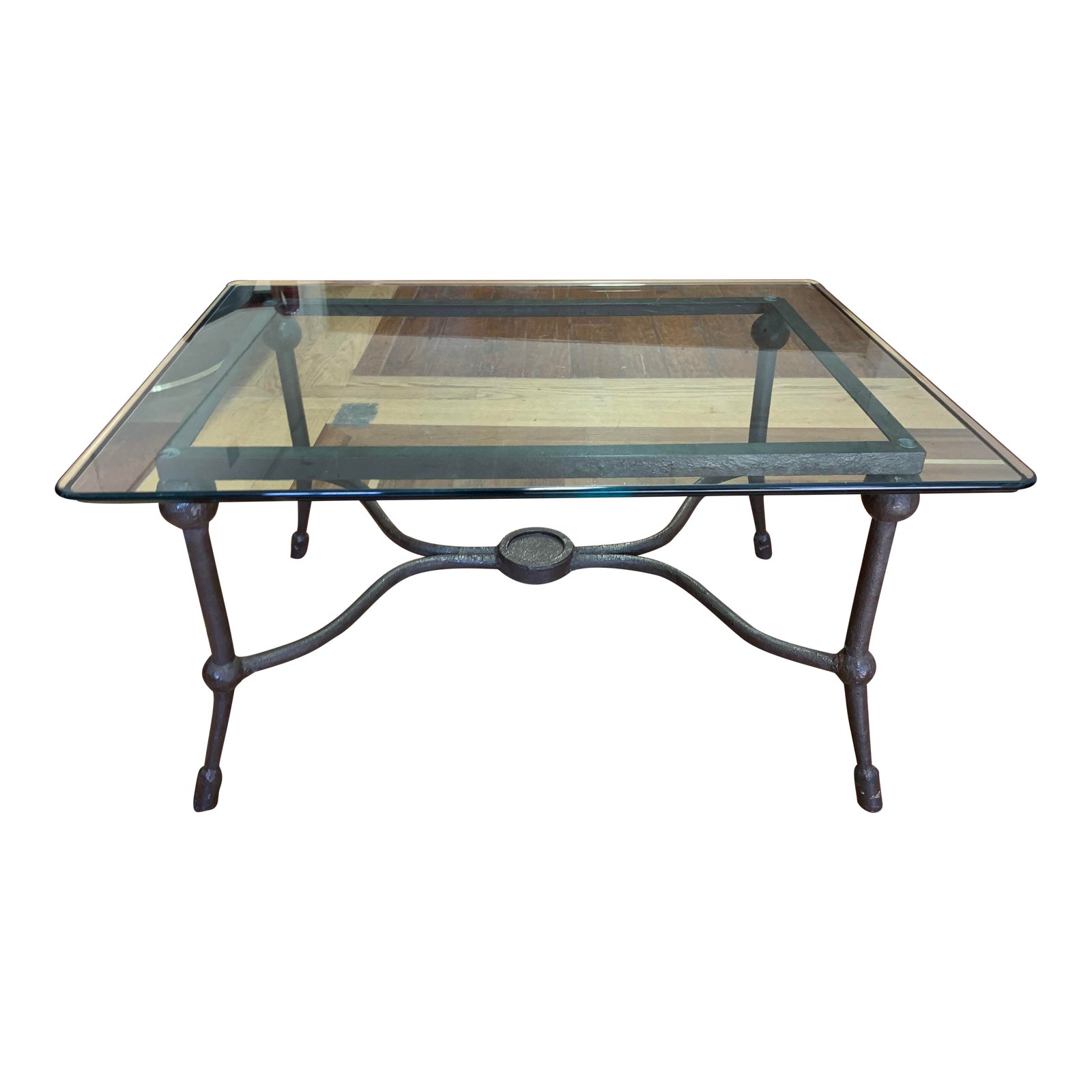 Pierre Deux Iron + Glass Coffee Table Chairish