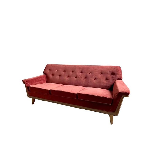 Mid-Century Modern Swedish Velvet 3-Seater Sofa, 1950s-1960s For Sale - Image 15 of 15