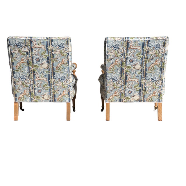 Pair Bradstreet Armchairs in Cowtan & Tout For Sale - Image 10 of 17