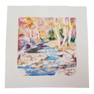 Original Fauvism Watercolor Landscape by Baltimore Artist Jane Byers