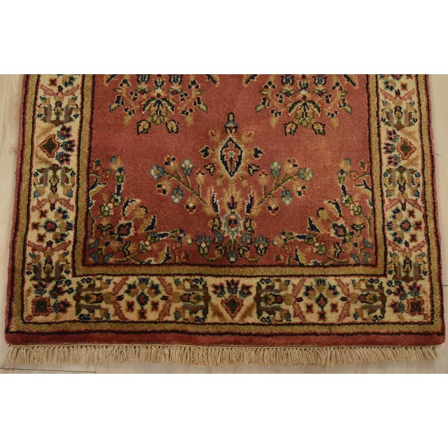 Textile Fine Sarouk Rug 2’4” X 4’8” Pink Wool Traditional Hand-Knotted Oriental Carpet For Sale - Image 7 of 9
