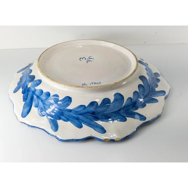 20th Century Italian Renaissance Revival Majolica Faience Blue and White Charger For Sale - Image 9 of 12