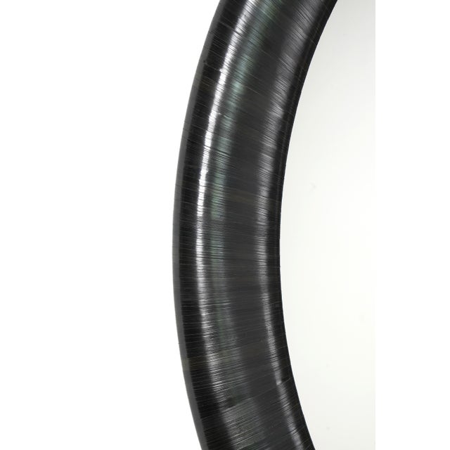 Oval Mirror in Straw Marquetry - A Tribute to Jean Michael Frank For Sale - Image 4 of 6