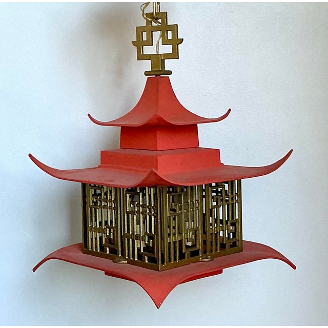 Mid 20th Century Vintage MCM Pagoda Lantern For Sale - Image 5 of 11