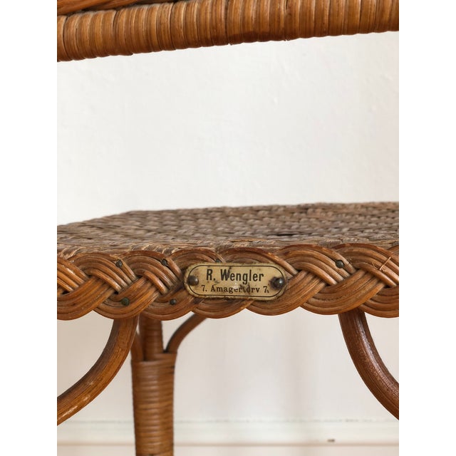 1900 - 1909 Vintage Rattan Chair by R. Wengler, Copenhagen For Sale - Image 5 of 13