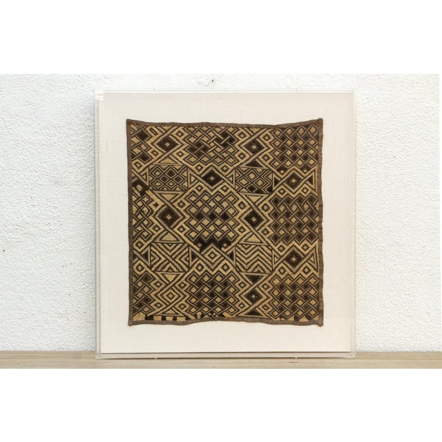 African Antique Kuba People Framed Textile For Sale - Image 3 of 10