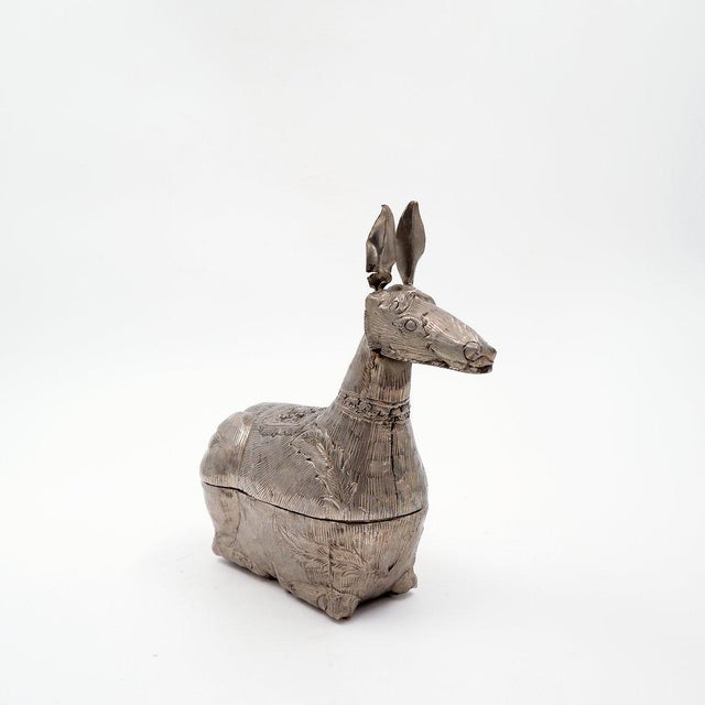 Antique Betel Box in Silver-Plated Metal, 1900s For Sale - Image 5 of 12