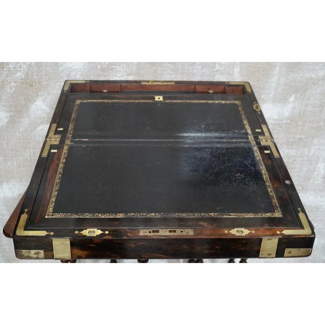 Wood Victorian Coromandel Writing Slope, 1890s For Sale - Image 7 of 9