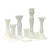 Mixed White Ceramic Candle Holder Curation - Group of 7 For Sale