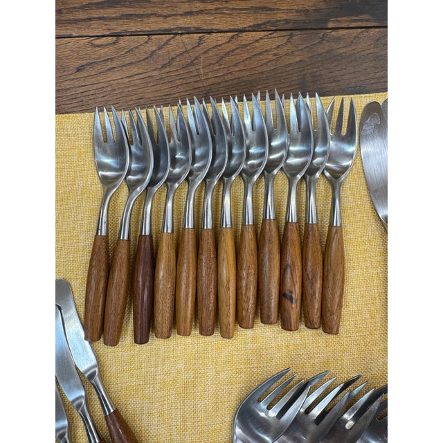 Vintage Dansk "Fjord" Flatware Set - Estate, Rare 3-Generation Hallmarks - Pristine 72 Pieces For Sale - Image 10 of 12
