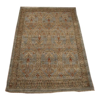 Turkish Sultanabad Wool 3x5 Light Blue, Rust, Ivory & Gray Handmade Area Rug #1142121 For Sale