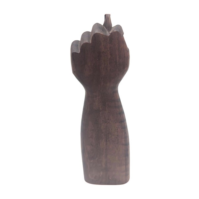 1970s Carved Brazilian Imbuia Wood "Figa: Good Luck" Fist Sculpture For Sale - Image 4 of 8