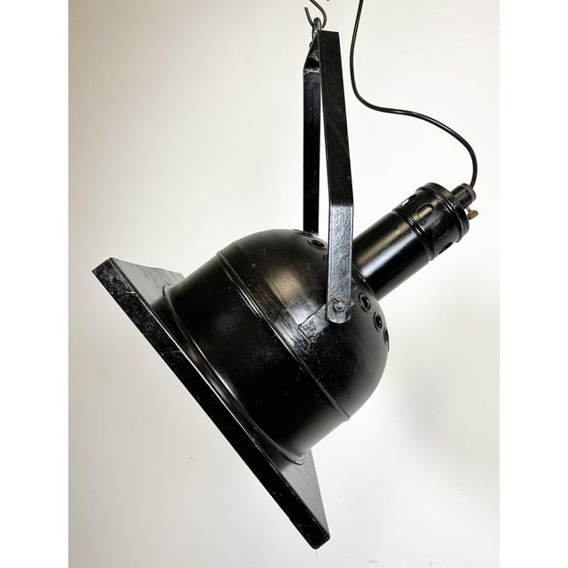 - Vintage theatre spotlight made by in former Czechoslovakia during the 1950s - It features a black metal body with silver...